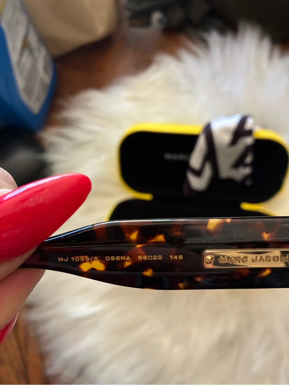 Marc Jacobs Yellow Eyewear Case with Black Interior